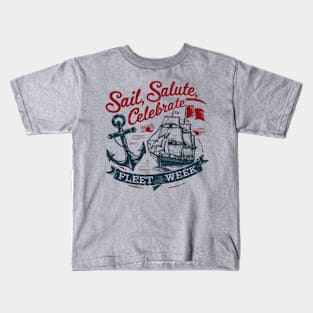 Sail salute celebrate - fleet week Kids T-Shirt